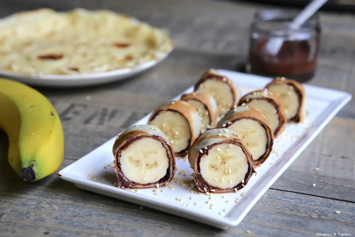 Sushi dessert à la banane et chocolat